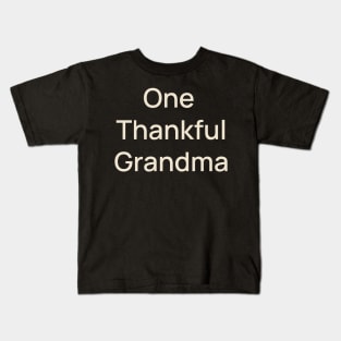 One Thankful Grandma Thanks Thanksgiving Kids T-Shirt